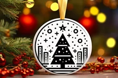 Round Christmas Ornament Sublimation|Clipart Product Image 1