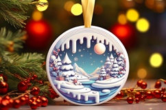 Round Christmass Ornament PNG Product Image 1
