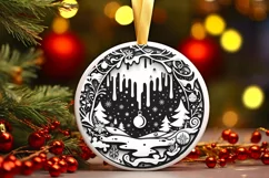 Round Christmas Ornament Sublimation|Clipart Product Image 1