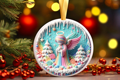 Round Christmass Ornament PNG Product Image 1