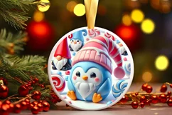 Round Christmas Ornament Sublimation|Clipart Product Image 2
