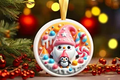 Round Christmas Ornament Sublimation|Clipart Product Image 2