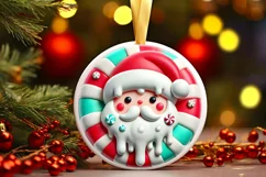 Round Christmas Ornament Sublimation|Clipart Product Image 2
