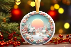 Molten Candy Christmas Ornament Sublimation PNG Product Image 1