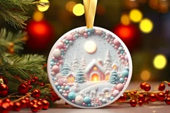 Pastel Christmas Candy Round Sublimation PNG Product Image 3