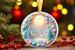 Pastell Christmass Scene Molten Candy PNG Product Image 3