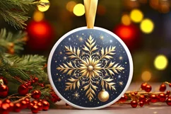 Round Christmas Ornament Sublimation|Clipart Product Image 1