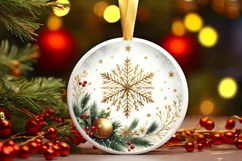 Round Christmas Ornament Sublimation|Clipart Product Image 3