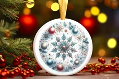 Round Christmas Ornament Sublimation|Clipart Product Image 3