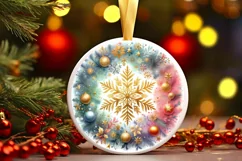 Round Christmas Ornament Sublimation|Clipart Product Image 1