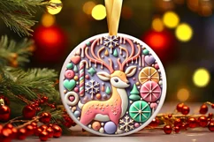 Round Christmas Ornament Sublimation|Clipart Product Image 2
