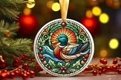 Round Christmas Ornament Sublimation|Clipart Product Image 2