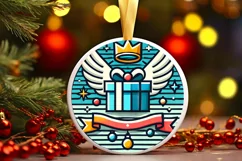 Round Christmas Ornament Sublimation|Clipart Product Image 1