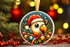 Round Christmas Ornament Sublimation|Clipart Product Image 1