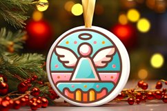 Round Christmas Ornament Sublimation|Clipart Product Image 1