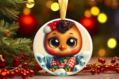Round Christmas Ornament Sublimation|Clipart Product Image 1