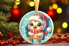 Round Christmas Ornament Sublimation|Clipart Product Image 1