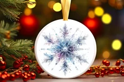 Snow Flake Christmas Round Cute Ornament Sublimation Product Image 2