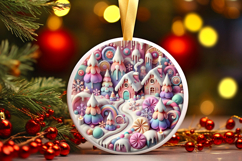 Round Christmass Ornament PNG Product Image 1