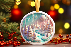 Round Christmass Ornament PNG Product Image 1