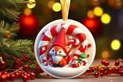 Round Christmas Ornament Sublimation|Clipart Product Image 1