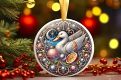 Round Christmas Ornament Sublimation|Clipart Product Image 1