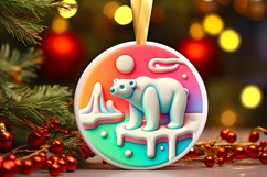 Round Christmass Ornament PNG Product Image 1