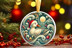 Round Christmas Ornament Sublimation|Clipart Product Image 1