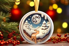 Round Christmas Ornament Sublimation|Clipart Product Image 2