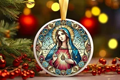 Round Christmas Ornament Sublimation|Clipart Product Image 2