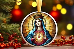 Round Christmas Ornament Sublimation|Clipart Product Image 2