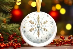 Round Christmas Ornament Sublimation|Clipart Product Image 1