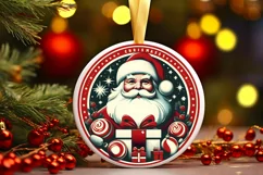 Round Christmas Ornament Sublimation|Clipart Product Image 1