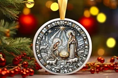 Round Christmas Ornament Sublimation|Clipart Product Image 2