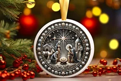 Round Christmas Ornament Sublimation|Clipart Product Image 2
