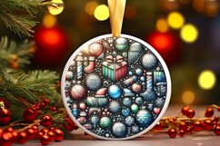 Round Christmas Ornament Sublimation|Clipart Product Image 1