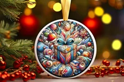 Round Christmas Ornament Sublimation|Clipart Product Image 1