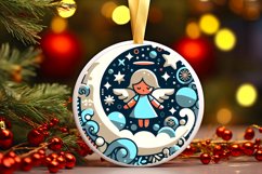 Round Christmas Ornament Sublimation|Clipart Product Image 1