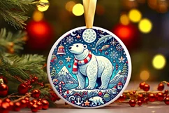 Round Christmas Ornament Sublimation|Clipart Product Image 1