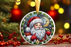 Round Christmas Ornament Sublimation|Clipart Product Image 2