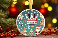 Round Christmas Ornament Sublimation|Clipart Product Image 2