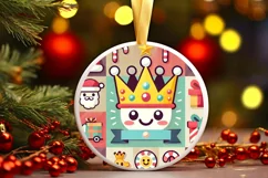 Round Christmas Ornament Sublimation|Clipart Product Image 2