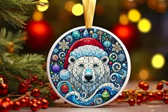 Round Christmas Ornament Sublimation|Clipart Product Image 1