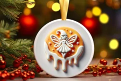 Round Christmas Ornament Sublimation|Clipart Product Image 2