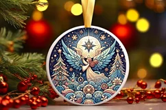 Round Christmas Ornament Sublimation|Clipart Product Image 1