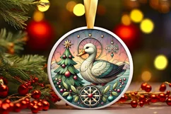 Round Christmas Ornament Sublimation|Clipart Product Image 2