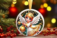 Round Christmas Ornament Sublimation|Clipart Product Image 2