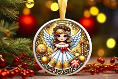 Round Christmas Ornament Sublimation|Clipart Product Image 2