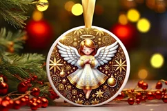 Round Christmas Ornament Sublimation|Clipart Product Image 2