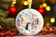 Round Christmas Ornament Sublimation|Clipart Product Image 2